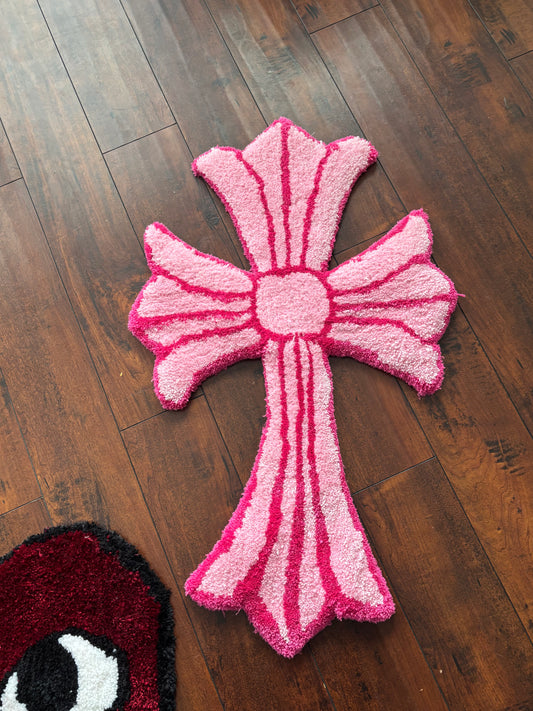 Pink Chrome Heart Rug